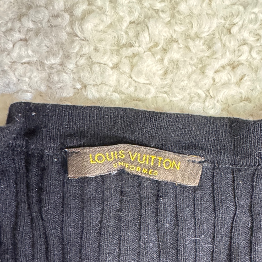 Louis Vuitton Classic Black Ribbed Knit Top Medium - Picture 3 of 5